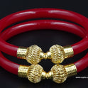Gold Plated Mukh Red Pola Bangle.( Design Code: MP101 )