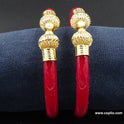 Gold Plated Mukh Red Pola Bangle.( Design Code: MP101 )