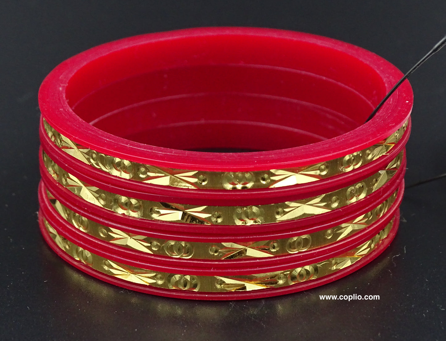 Gold Plated Pola Bangle, Set of 4