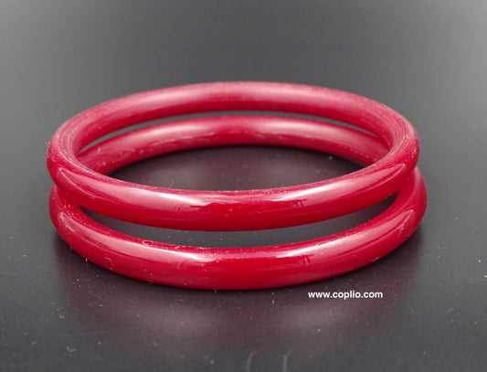 Traditional Bengali Plain Pola Bangle, Dark Red (Thickness 7mm)