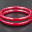 Traditional Bengali Plain Pola Bangle, Dark Red (Thickness 6mm)