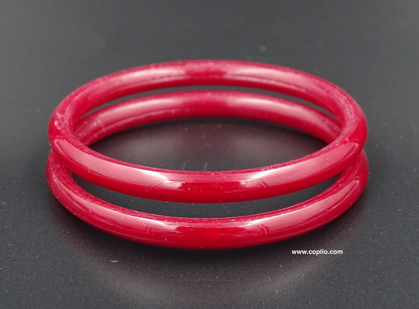 Traditional Bengali Plain Pola Bangle, Dark Red (Thickness 6mm)