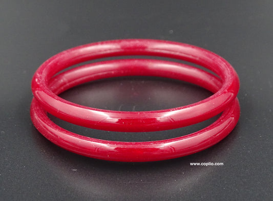 Traditional Bengali Plain Pola Bangle, Dark Red (Thickness 6mm)