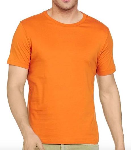Men's 100% Cotton Biowash Round Neck T-Shirt | Half Sleeves | Regular Fit | Solid Colour | Premium Quality