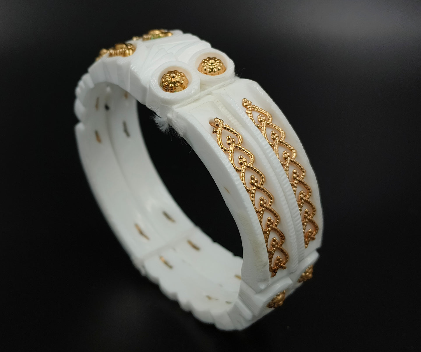 Centorganic Gold Plated sakha pola bangle, 1 pair of sakha(Design code: CSBG70)