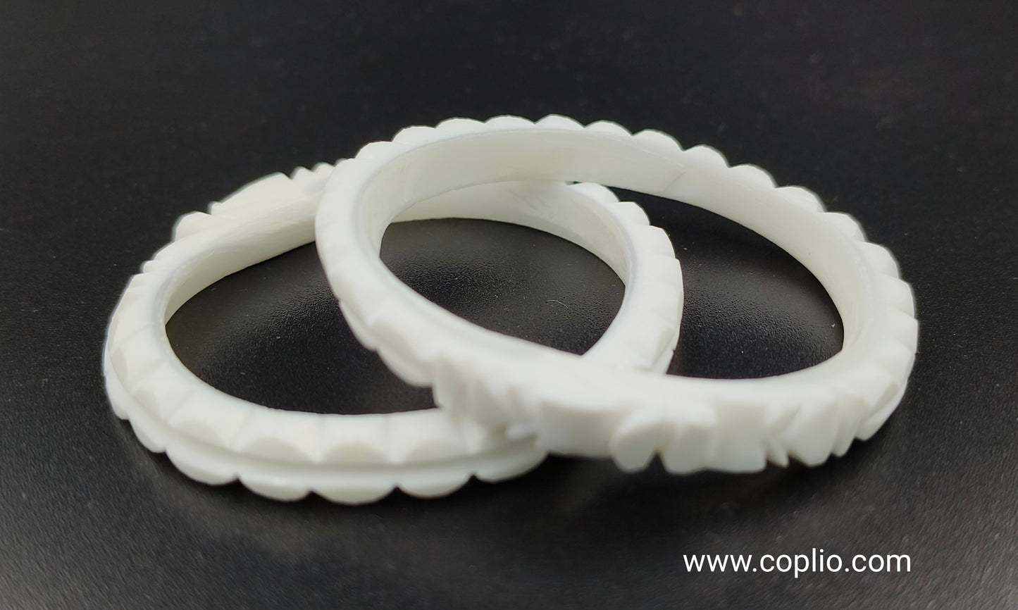 Centorganic Original Baby sakha conch shell bangle, one pair, for 6 months to 1 year child (design may vary)