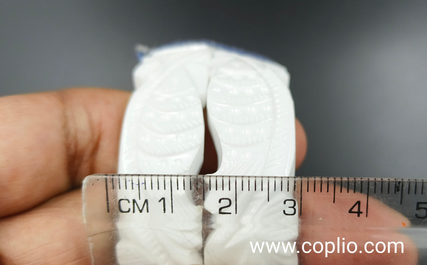 Centorganic Mota Sakha Bangle for women, Big fish with Peacock Design, One pair of thick conch shell bangle (Design Code: CMS05)