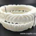 Centorganic Mota Sakha Bangle for women, Lotus Design, One pair of thick conch shell bangle (Design Code: CMS06)