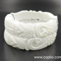 Centorganic Mota Sakha Bangle for women, Full Fish and Peacock Design, One pair of thick conch shell bangle (Design Code: CMS08)