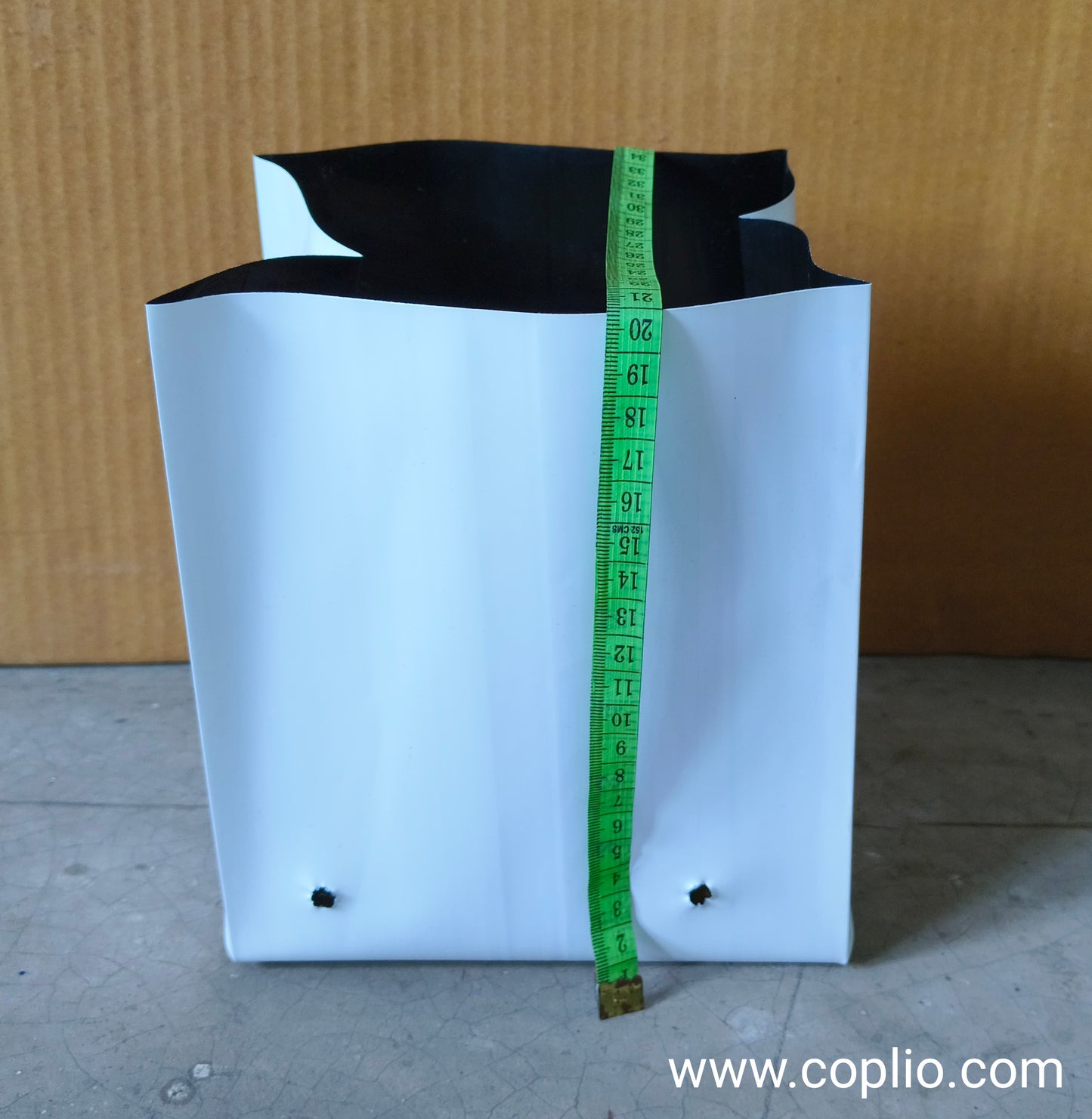 Realplant UV Treated Poly Grow Bag 6x8 inch for Terrace Gardening, White Outside Black Inside, Thick long lasting (pack of 5)