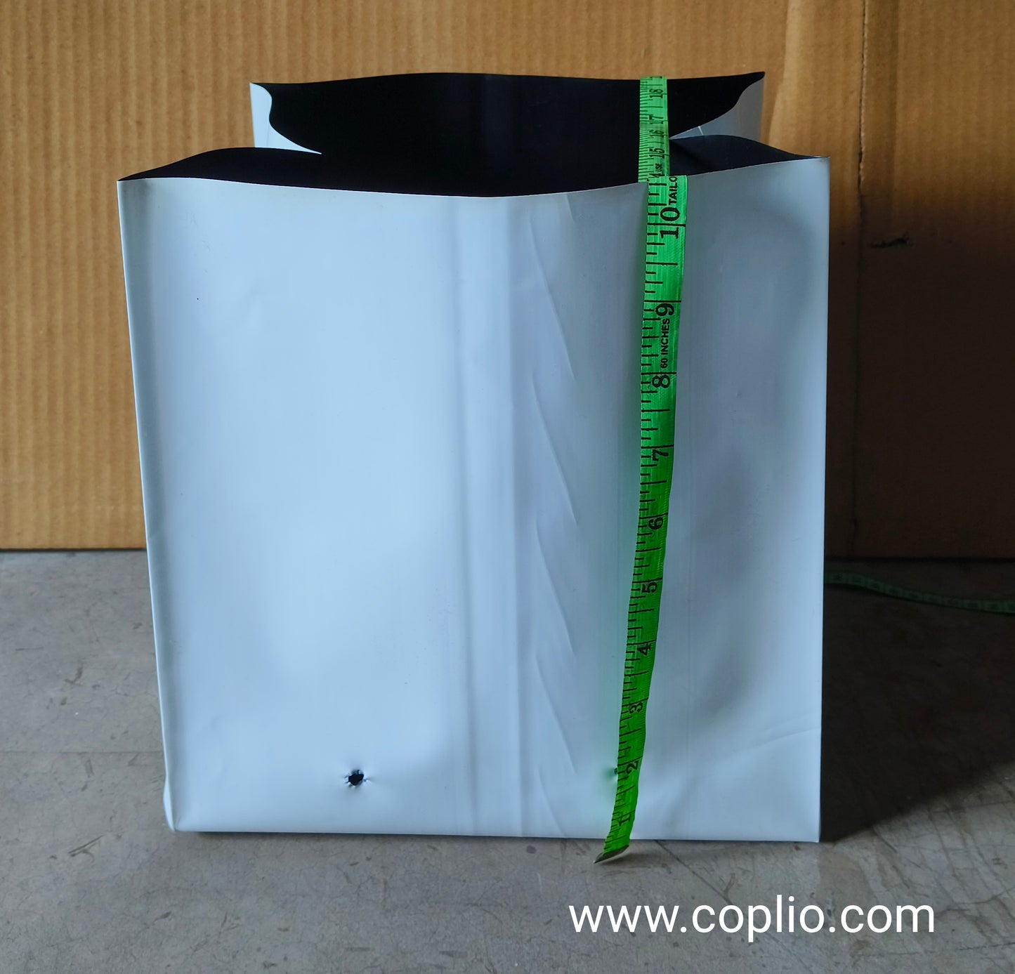 Realplant UV Treated Poly Grow Bag 9x10 inch for Terrace Gardening, White Outside Black Inside, Thick long lasting (pack of 5)