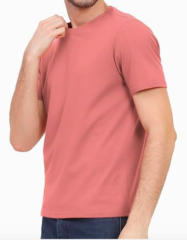 Men's 100% Cotton Biowash Round Neck T-Shirt | Half Sleeves | Regular Fit | Solid Colour | Premium Quality