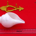 Centorganic Blowing Shankh for Pooja Original Conch Shell with free Brass Shankh Stand (3.5 Inch, Very Small)