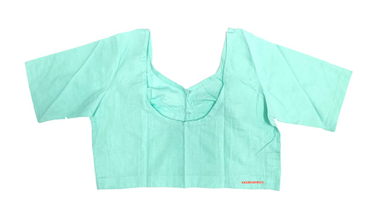 XYZ Earth Fashion Women's Blouse Rubia Soft Cotton, Half Sleeve, Readymade, Round Neck, Front Hook, Mint Green colour.