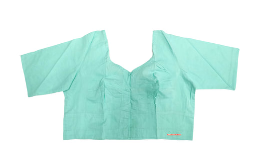 XYZ Earth Fashion Women's Blouse Rubia Soft Cotton, Half Sleeve, Readymade, Round Neck, Front Hook, Mint Green colour.