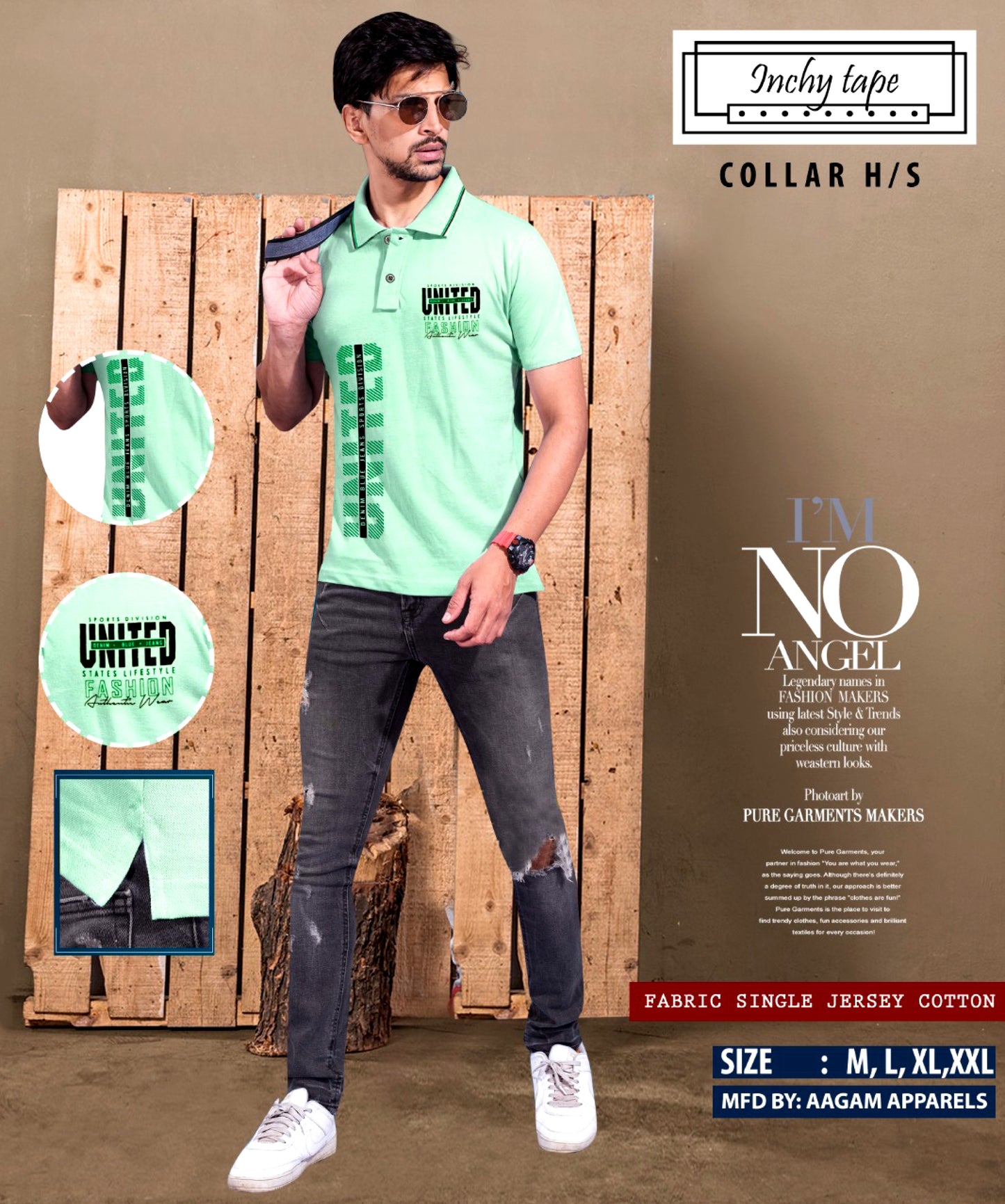 Men's 100% Cotton Collar T shirts | Half Sleeves | Regular Fit | Premium Quality