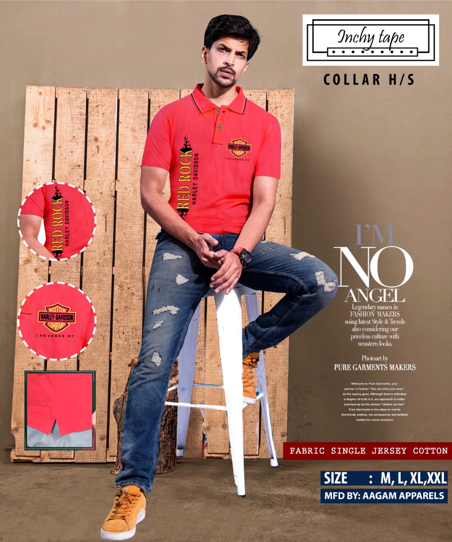 Men's 100% Cotton Collar T shirts | Half Sleeves | Regular Fit | Premium Quality