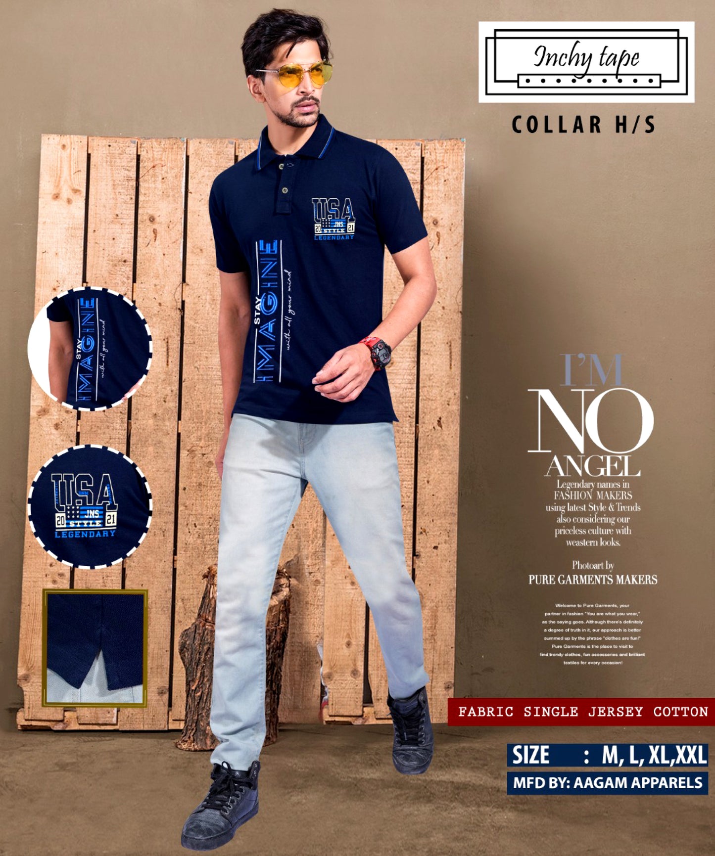 Men's 100% Cotton Collar T shirts | Half Sleeves | Regular Fit | Premium Quality