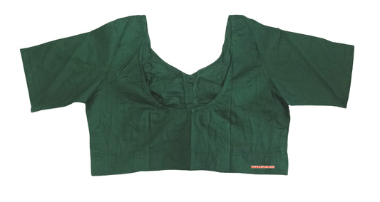 XYZ Earth Fashion Women's Blouse Rubia Soft Cotton, Half Sleeve, Readymade, Round Neck, Front Hook, Dark Green colour.