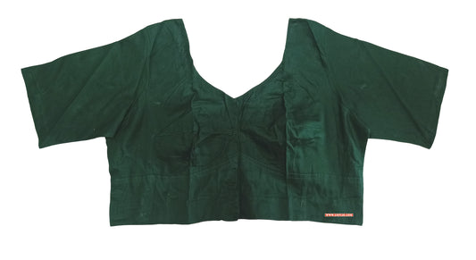 XYZ Earth Fashion Women's Blouse Rubia Soft Cotton, Half Sleeve, Readymade, Round Neck, Front Hook, Dark Green colour.