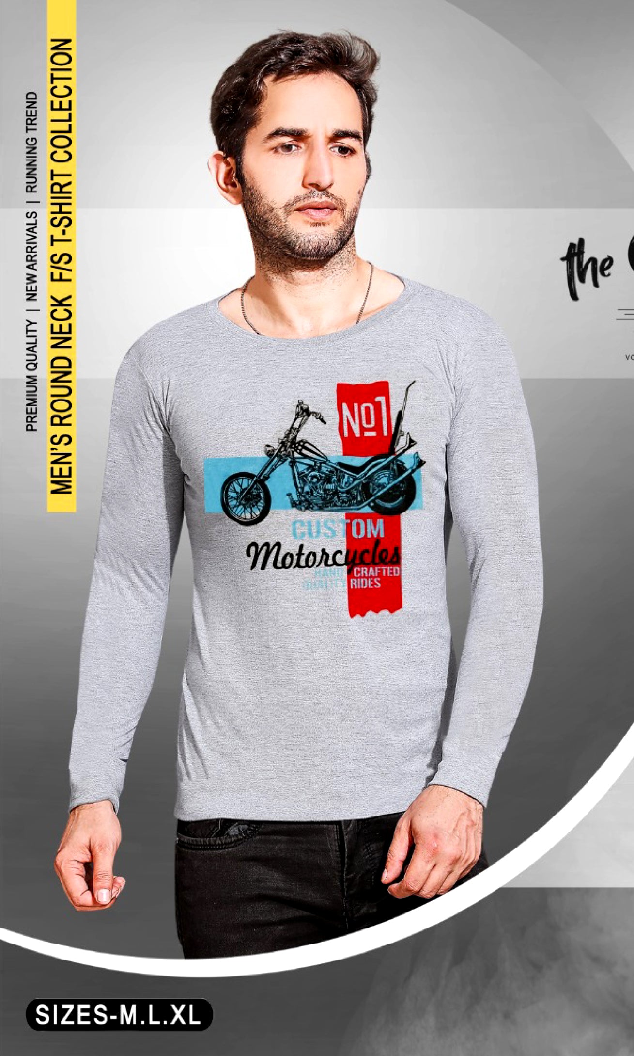 Men's 100% Cotton Round Neck T shirts | Full Sleeves | Regular Fit | Premium Quality