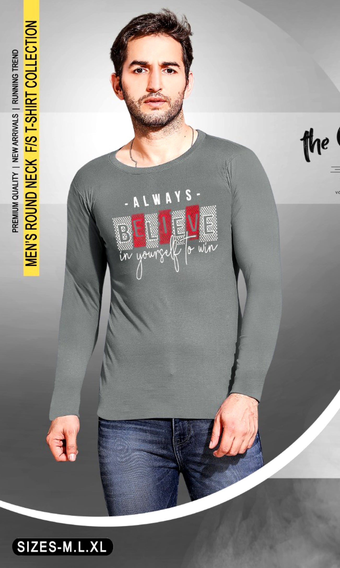 Men's 100% Cotton Round Neck T shirts | Full Sleeves | Regular Fit | Premium Quality