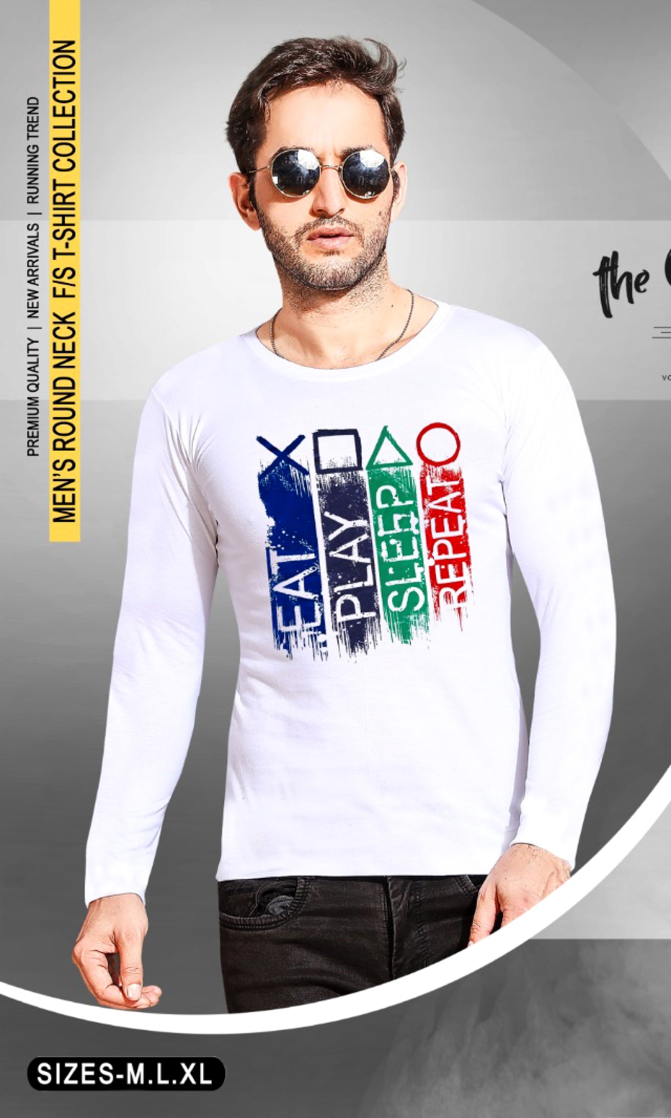 Men's 100% Cotton Round Neck T shirts | Full Sleeves | Regular Fit | Premium Quality