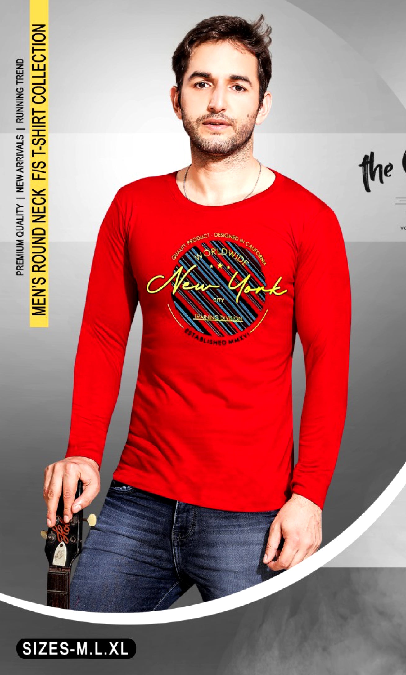 Men's 100% Cotton Round Neck T shirts | Full Sleeves | Regular Fit | Premium Quality