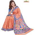 Dhakai Soft Jamdani Bengal saree for women Peach Colour, All Over Weaving Botgach Design