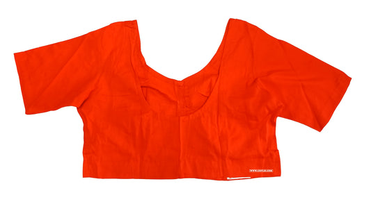 XYZ Earth Fashion Women's Blouse Rubia Soft Cotton, Half Sleeve, Readymade, Round Neck, Front Hook, Papaya Orange colour.