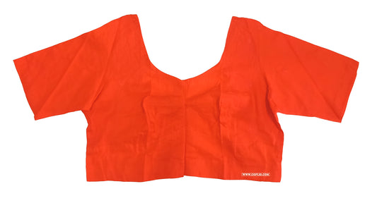 XYZ Earth Fashion Women's Blouse Rubia Soft Cotton, Half Sleeve, Readymade, Round Neck, Front Hook, Papaya Orange colour.