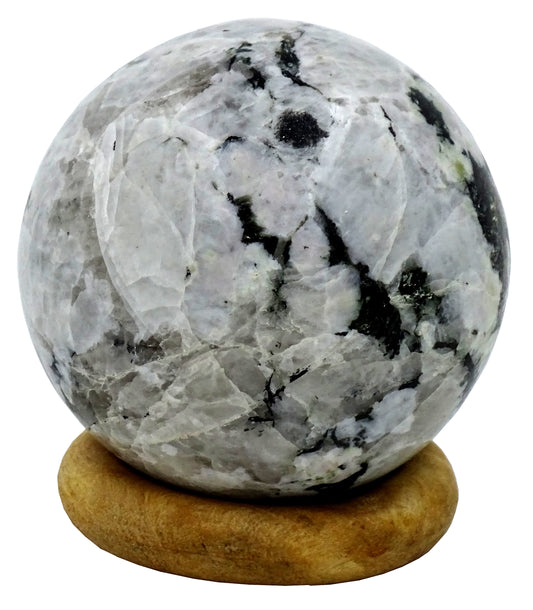 Centorganic Rainbow Moonstone Sphere Ball, Natural Rainbow Moonstone Polished Stones, Polished Reiki Crystal Ball, Rainbow Moonstone Healing Globe, Reiki semi-precious Stones Crystal 60mm Size (300-350 Gms Weight)