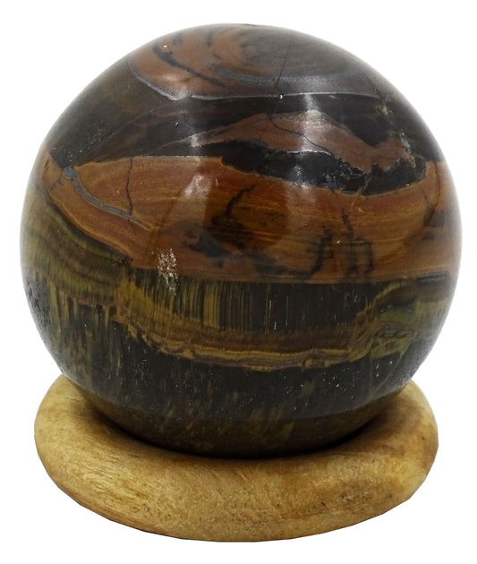 Centorganic Tiger's Eye Sphere Ball, Natural Tiger's Eye Crystal Polished Stones, Polished Reiki Crystal Ball, Tiger's Eye Healing Globe, Reiki semi-precious Stones Crystal 50mm Size (200-250 Gm Weight)