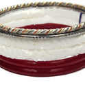 Centorganic bracelet sankha pola bangles for women, 1 pair of narrow sankha, 1 pair of red pola, 1 Sabitri noa, 1 Iron noa. (Design code: CSBM14)