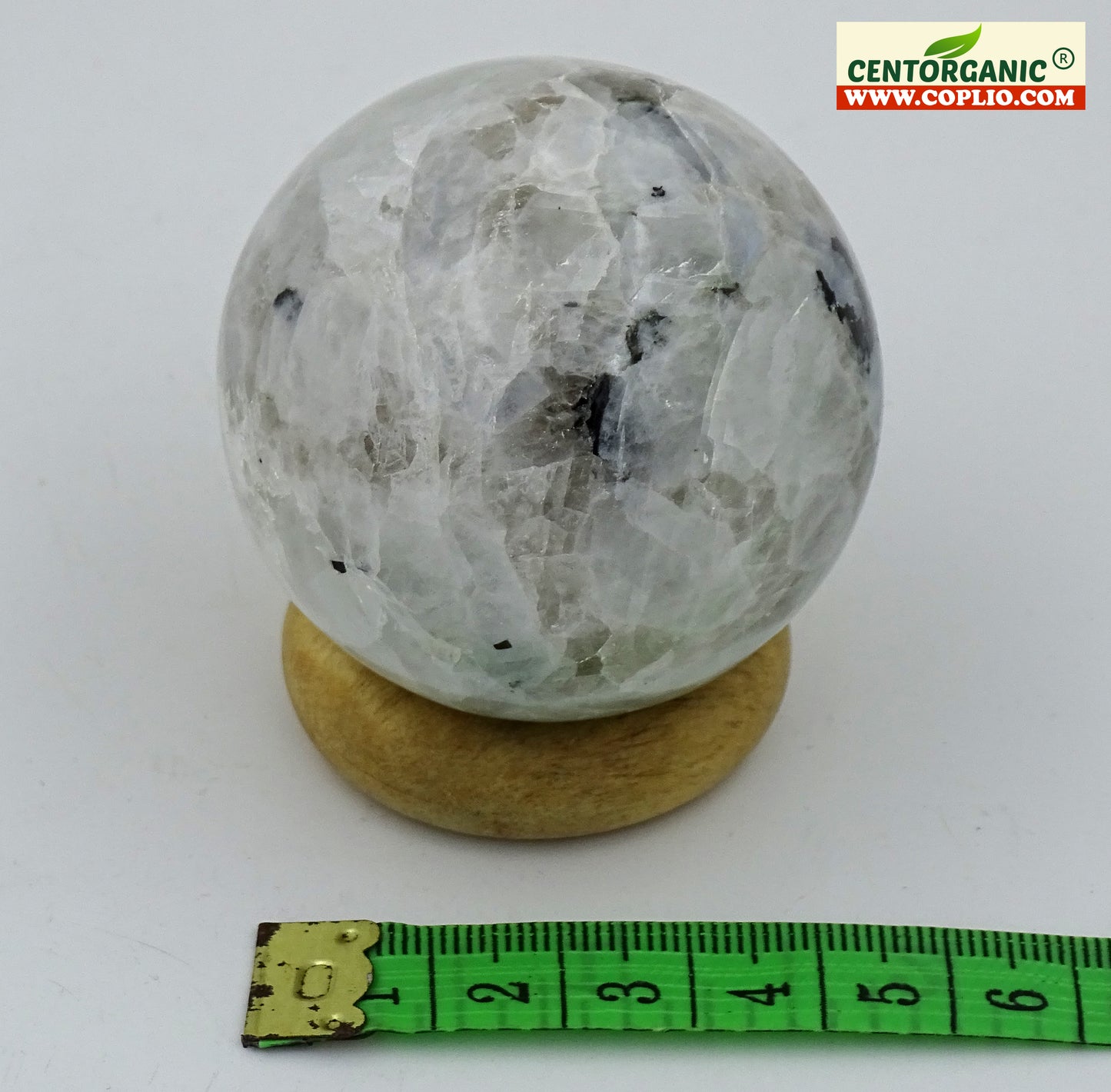 Centorganic Rainbow Moonstone Sphere Ball, Natural Rainbow Moonstone Polished Stones, Polished Reiki Crystal Ball, Rainbow Moonstone Healing Globe, Reiki semi-precious Stones Crystal 50mm Size (200-250 Gms Weight)