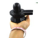 Centorganic AAA quality Pure Natural Margaj Stone Shivling / Black Aventurine Quartz Shiva Lingam for Home Puja with lab test certificate (550 - 600 Grams)