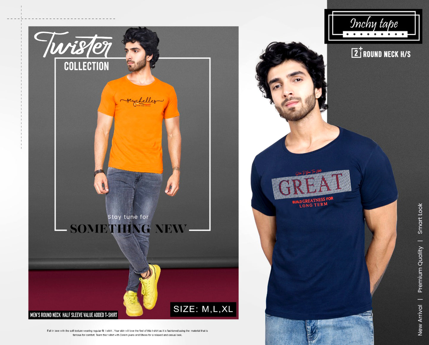 Men's 100% Cotton Round Neck T shirts | Half Sleeves | Regular Fit | Premium Quality | Combo Pack Of 2