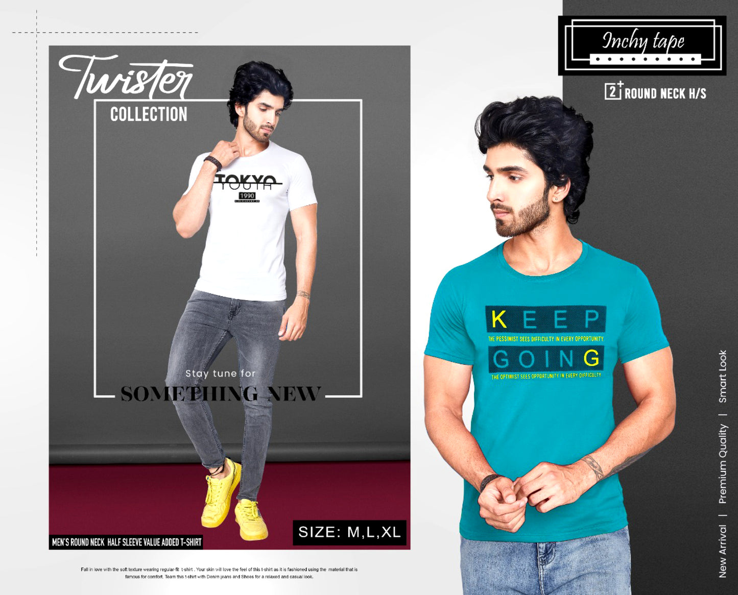 Men's 100% Cotton Round Neck T shirts | Half Sleeves | Regular Fit | Premium Quality | Combo Pack Of 2