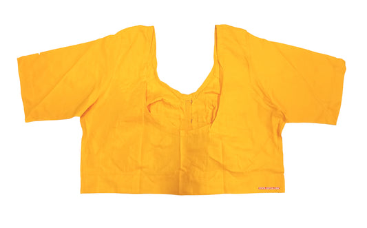 XYZ Earth Fashion Women's Blouse Rubia Soft Cotton, Half Sleeve, Readymade, Round Neck, Front Hook, Yellow colour.