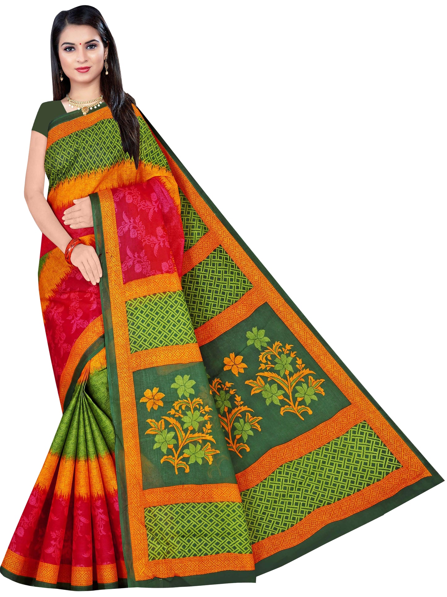 Pure Cotton Saree for Women, Casual Wear (Item Code: XYZCCSKR14)