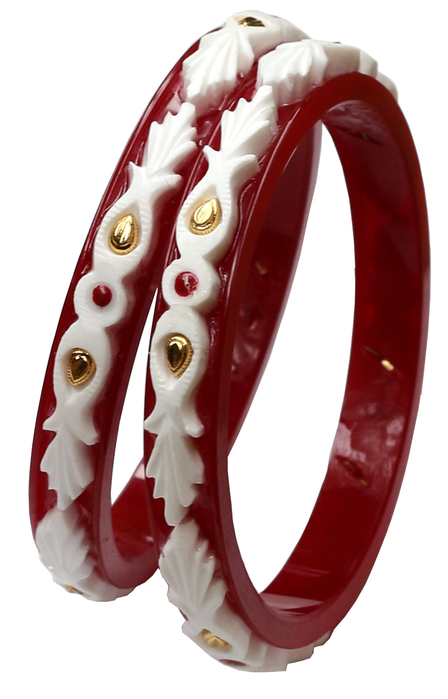 Centorganic Fashion sankha pola bangles for women, pair of