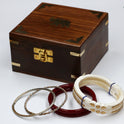 Centorganic Gold Plated sankha pola bangles for women, 1 pair of sankha, 1 pair of red pola, 2 iron noa, with free wooden jewellery box. (Design code: CSBM02)