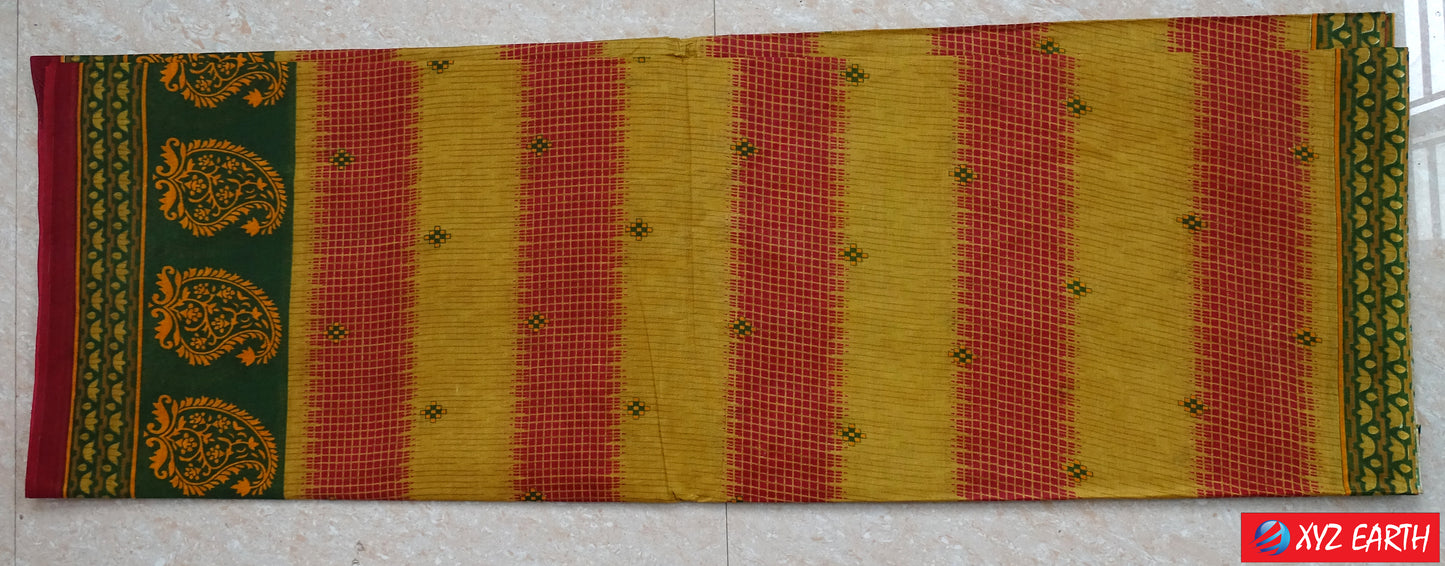 Pure Cotton Saree for Women, Casual Wear (Item Code: XYZCCSKR4)