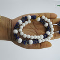 Centorganic - Semi Precious Gemstone Crystal Beads Necklace with Earring ,Lapis Lazuli Stone chip and white Jade length 16" Mala for Girl and Women Fashion Jewellery, with beautiful jewellery box for gifting.