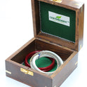 Centorganic Cutting Design sankha pola bangles for women, 1 pair of sankha, 1 pair of red pola, 2 iron noa, with free wooden jewellery box. (Design code: CSBM03)
