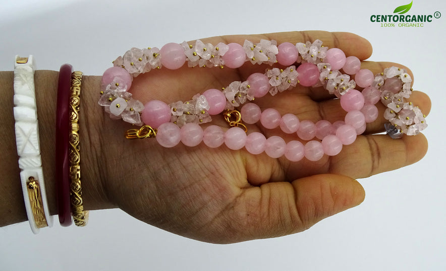 Centorganic Semi Precious Gemstone Crystal Beads Necklace with